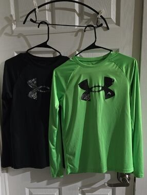 Bundle Under Armour Long Sleeve Tech Tees - Black & Bright Green